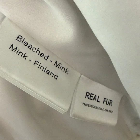 Elegant Cream Real 100% mink Fur Jacket, size M